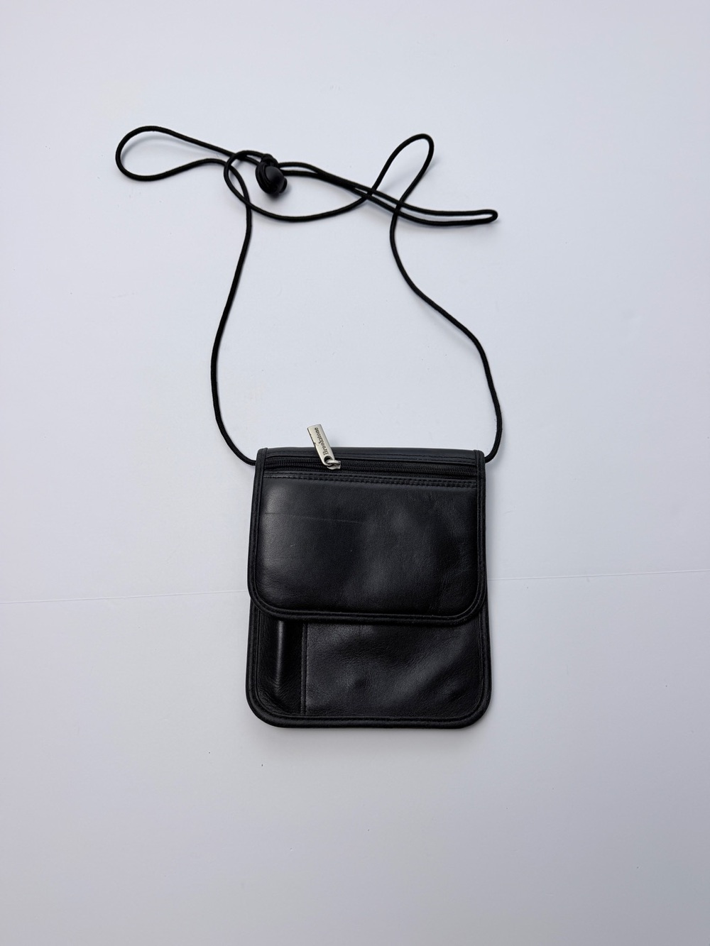 Brookstone RFID Travel Neck Wallet Passport Holder Black Crossbody Organizer